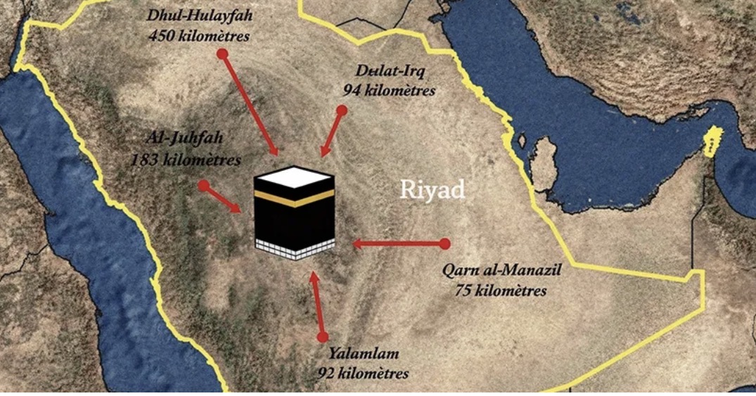     Entry Points (Miqat) for Hajj and Umrah Pilgrims